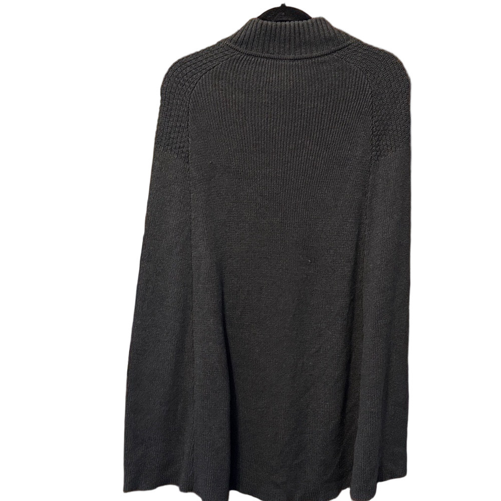G.I.L.I Stylish Gray Sweater Poncho Cape XL/1X Snaps Mock Neck - Picture 3 of 3